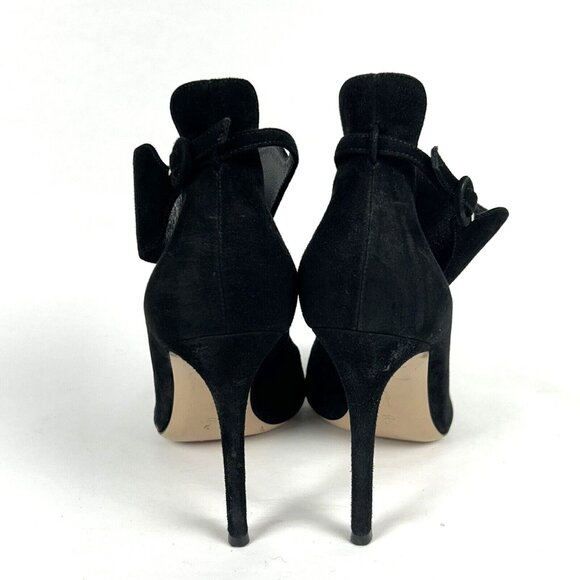 GIANVITO ROSSI Size 8 Black Suede Ankle Strap Stiletto Pigalle Pump EU 38 Womens - Picture 7 of 12